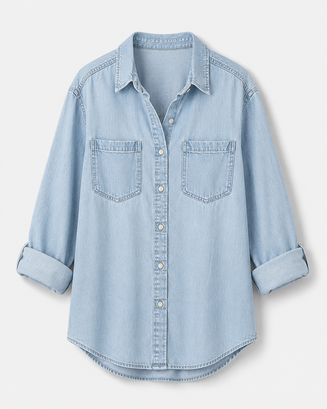 Relaxed Fit Washed Denim Shirt