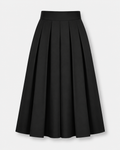 Classic High-Waisted Pleated Midi Skirt