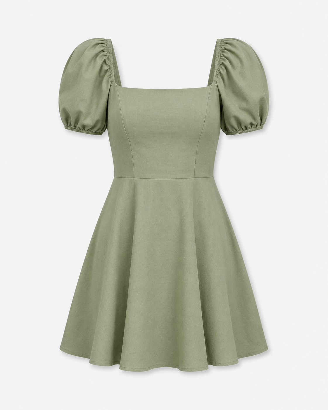 Square Neck Puff Sleeve Mini Dress