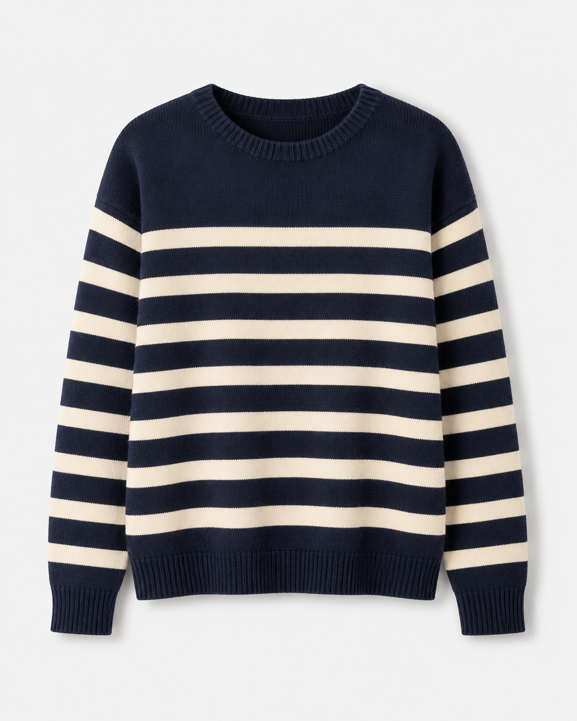Striped Crewneck Knit Sweater
